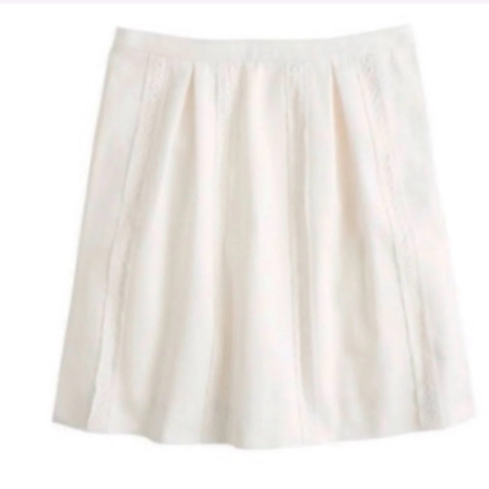J.CREW Size 2 White Cotton Eyelet Mini Skirt with Pockets Preppy Classic